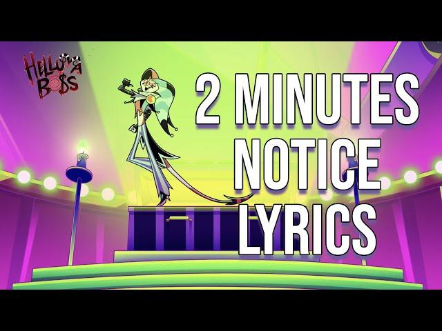 2 Minutes Notice (Fuck You) Lyrics (From "Helluva Boss") Alex Brightman