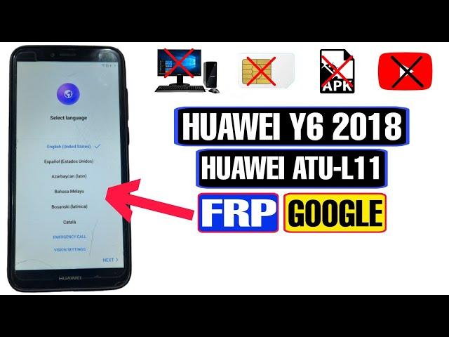 Huawei Y6 2018 FRP Bypass 2022 | Huawei ATU-L11 FRP Bypass | Huawei Y6 2018 Google Account Bypass