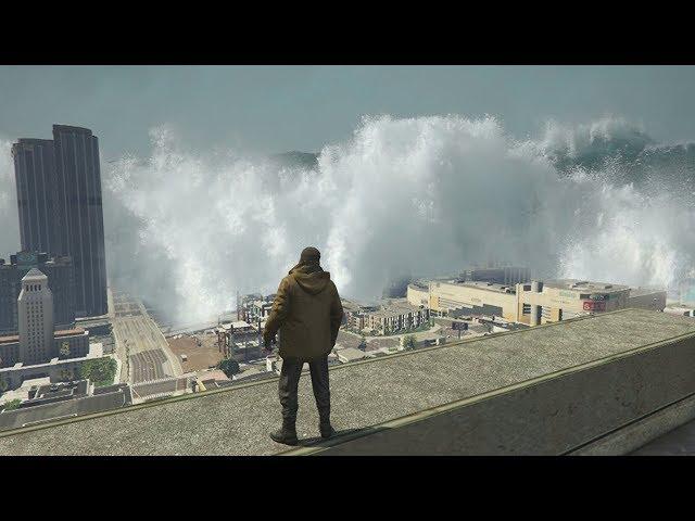 GTA 5 - MEGA Tsunami FLOODS Los Santos!