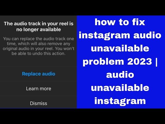 how to fix instagram audio unavailable problem 2023 | audio unavailable instagram