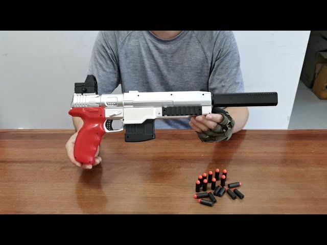 Cyberpunk 2077 Malorian Arms 3516 Soft Bullet Toy Gun Unboxing 2023