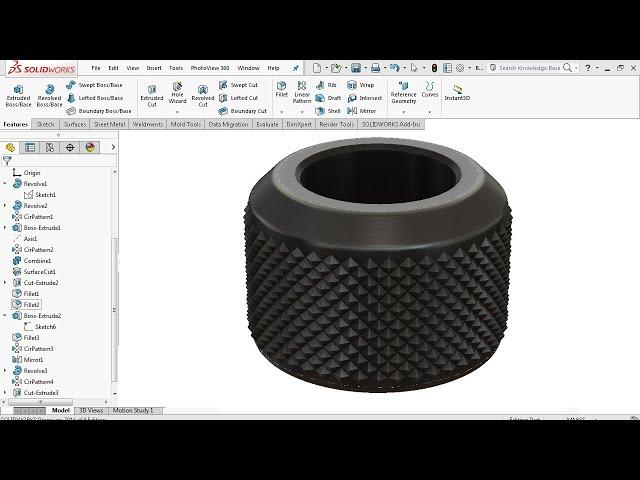 Knurling - Solidworks Tutorial