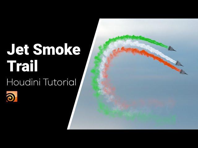 Houdini Tutorial | Jet Smoke Trail inside Houdini | Eng Sub