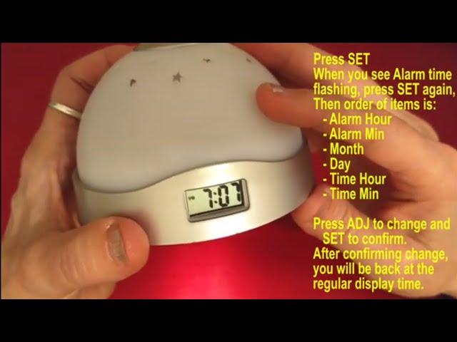 Projection Clock - Set Time, Alarm, Military Time, Hourly Chime...