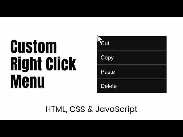 How to Create Custom Right Click Menu / Context Menu using HTML, CSS & JavaScript | Hindi