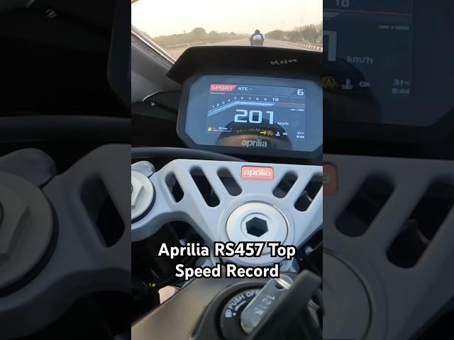 Aprilia RS457 Top Speed Record 201 km/hr 