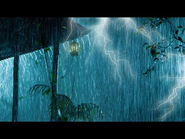 Heavy Stormy Night with Torrential Rainstorm & Very Huge Thunder  Thunderstorm Sounds for Sleeping