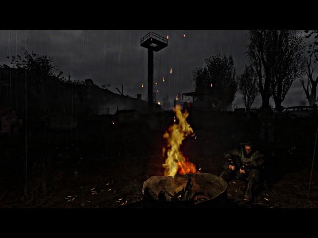 S.T.A.L.K.E.R. Atmosphere - Night at Garbage, bonfire