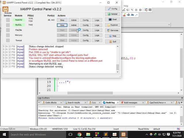 C++ database connection using codeblock and mysql