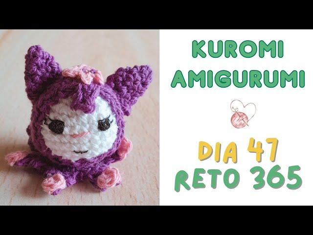 Día 47 (◣ _ ◢) Mini Kuromi tejida a crochet RETO 365 días #amigurumis #kuromi