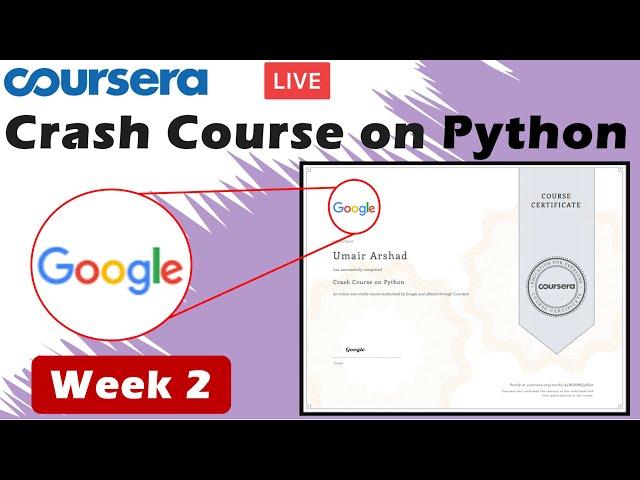 Crash Course on Python Coursera Week 2- Full solved | Google IT Automation with Python || 2020