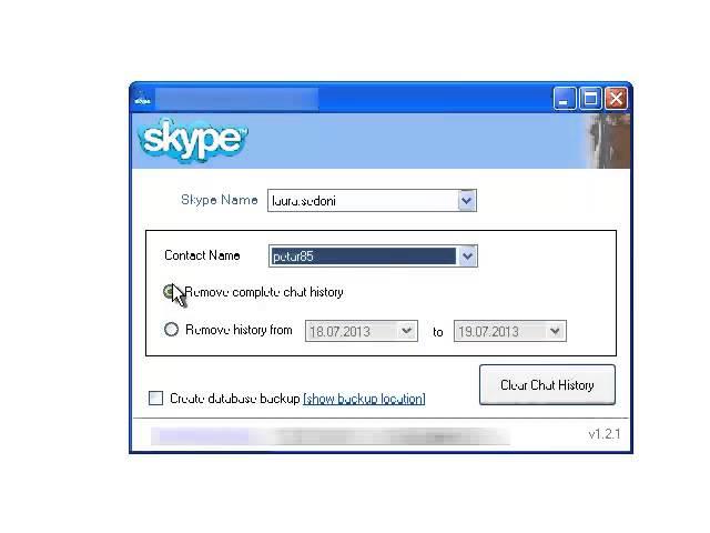 How to delete skype history