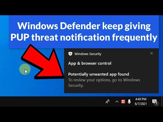 Windows Defender notification for same PUP Repeatedly (fix)