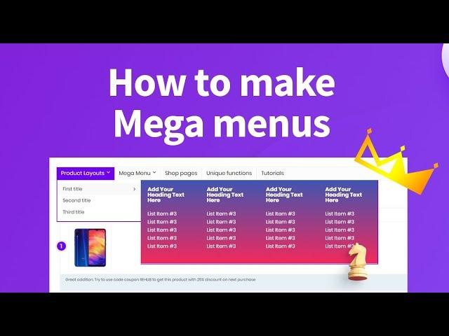 Different ways to make Mega menu in Rehub theme