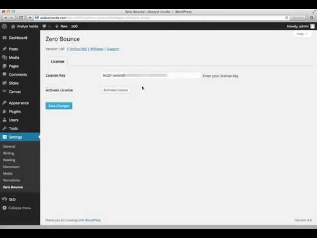 Zero Bounce Wordpress Plugin