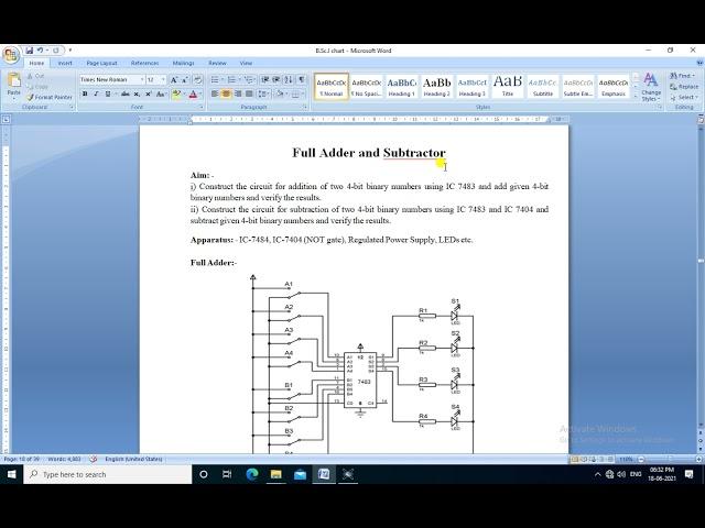 Proteus Design of 4 bit Full adder and Subtractor