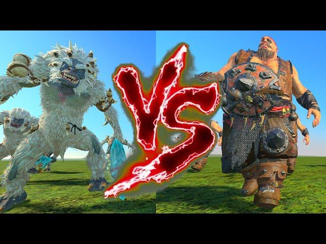 Yhetees VS Maneaters. Total War Warhammer 3