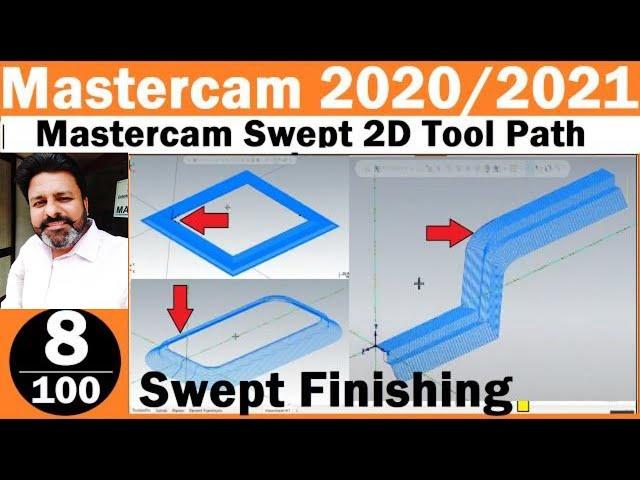 Mastercam 2021 Tutorials for beginners | Mastercam Swept 2D Tool Path| Mastercam 2021 hindi tutorial