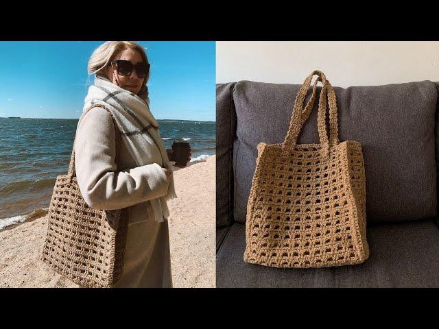  Tied in one breath. Lightweight jute shopper. @Katya SHODDI crochet