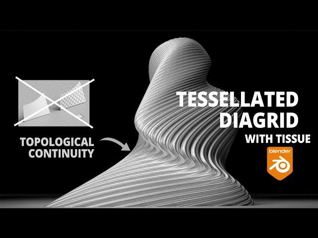 Easily create topologically correct diagrid tessellations with Tissue - parametric design Blender