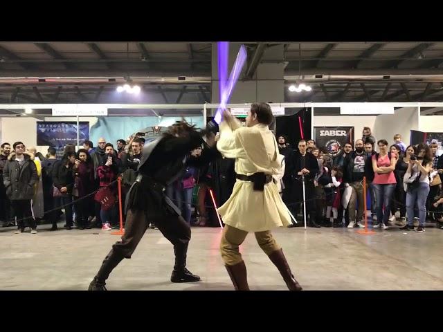 Anakin Vs. Obi-wan stunt performance Cartoomics Milano 2018