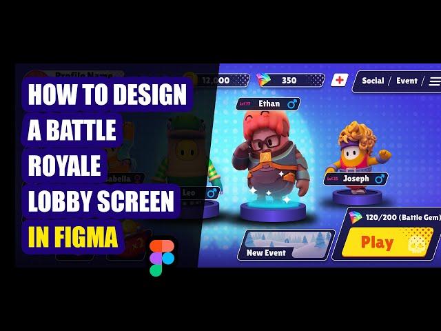 How to Create a Battle Royale Lobby UI Screen in Figma #figma #uiux #gameui #casualgames #digitalart