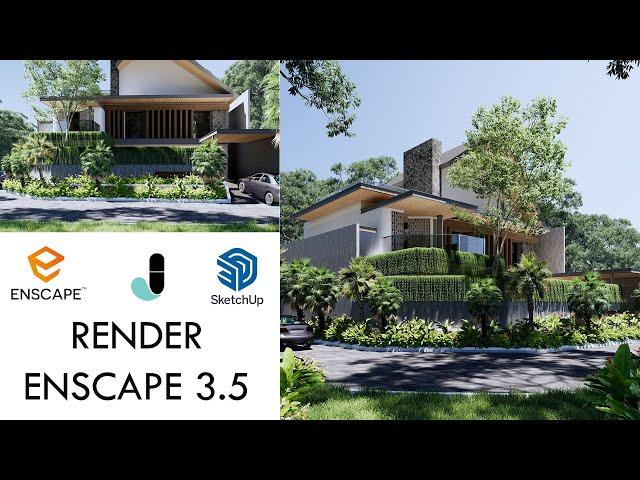 TUTORIAL !! RENDER REALISTIC EXTERIOR #6 || ENSCAPE 3.5 ||