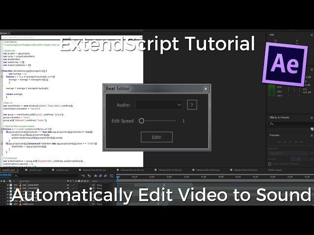 After Effects Scripting Tutorial - Automatically Edit Video to Sound