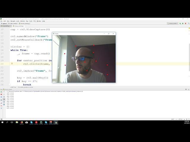 Mouse Events – OpenCV 3.4 with python 3 Tutorial 27