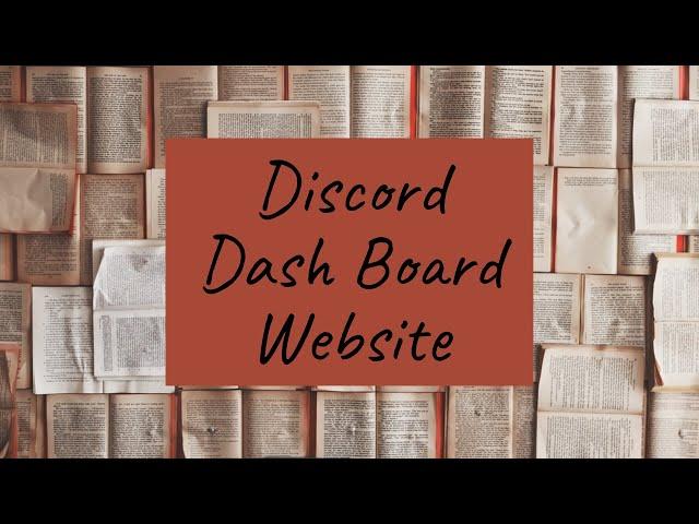 How To Make A Discord Dash Board Using Repl.it!