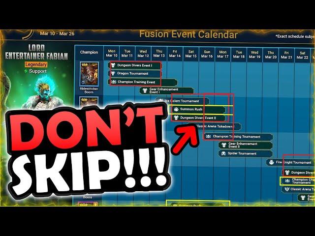 FABIAN FUSION CALENDAR MUST FOLLOW TIPS & TRICKS | RAID SHADOW LEGENDS