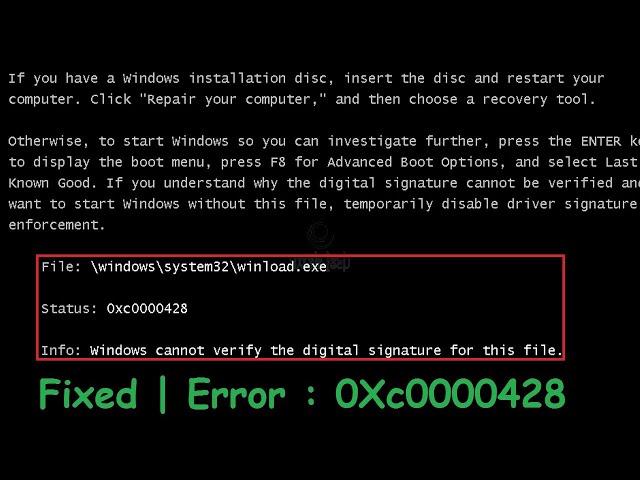 How To Fix Winload.exe Start up Error In Windows