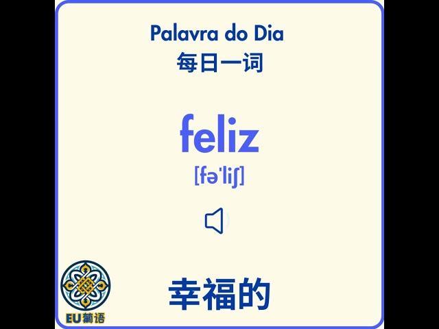 Palavra do Dia 每日一词 - feliz