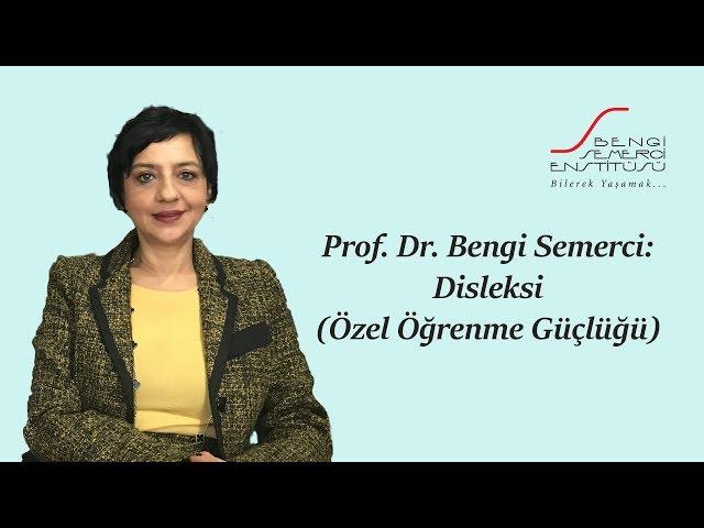 Prof. Dr. Bengi Semerci: Disleksi (Özel Öğrenme Güçlüğü)