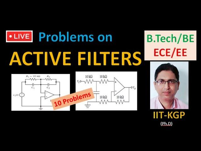 10 Problems on Active Filters - for  GATE 2025 ECE/EE/EIE  | Analog Electronics Problems