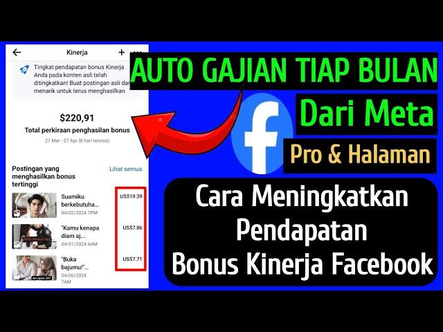 Tips Meningkatkan Pendapatan Bonus Kinerja Facebook || Monetisasi Bonus FB