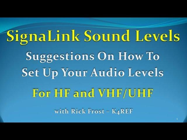 Setting Up SignaLink USB Sound Levels