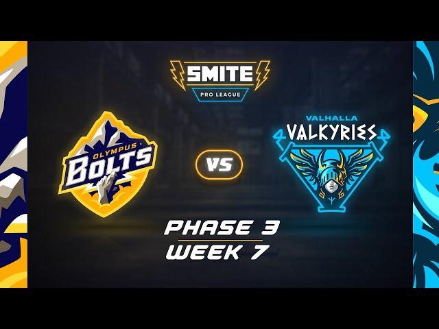 SMITE PRO LEAGUE: Olympus Bolts Vs Valhalla Valkyries (Phase 3: Week 7)