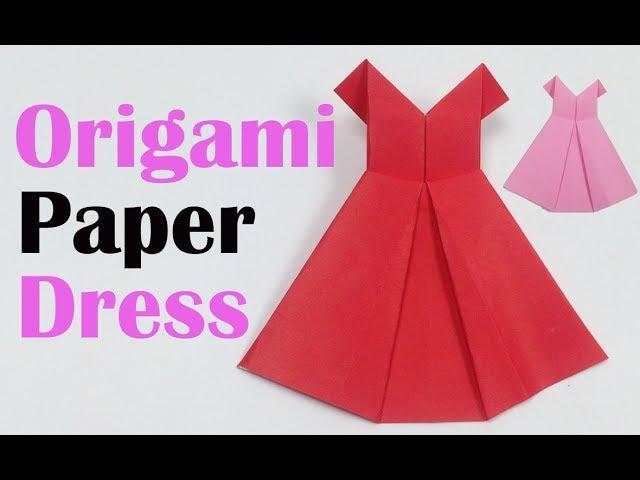 How to Make a Pretty Origami Paper Dress  | Origami Paper Folding Craft, Videos Tutorials for Kids