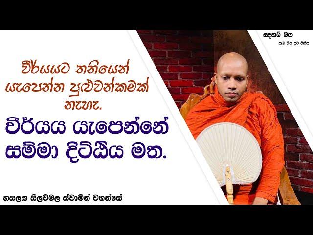 වීර්යය යැපෙන්නේ සම්මා දිට්ඨිය මත.2382Ven Hasalaka Seelawimala Thero