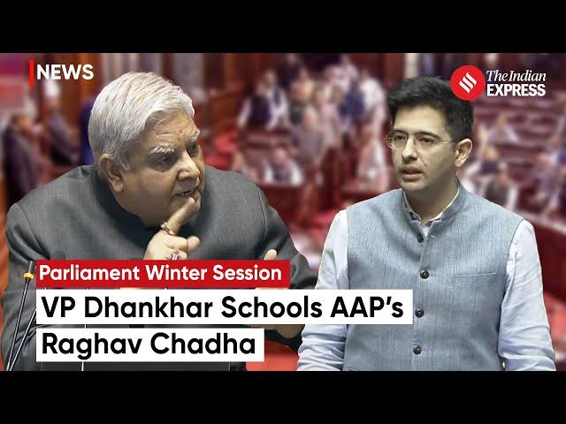 Jagdeep Dhankhar Schools Raghav Chadha Amid Opposition Protest On Parliament Security Breach