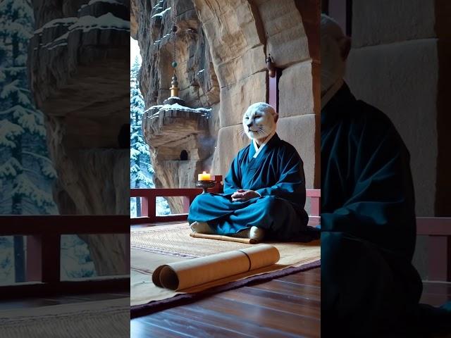 A Snow Leopard Monk’s Journey of Meditation in a Sacred Monastery ️