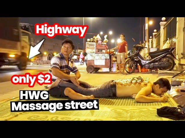 [ ASMR ] 2$ Highway Massage in  Ho Chi Minh  Vietnam - Relaxation beside the Highway -  Here We Go