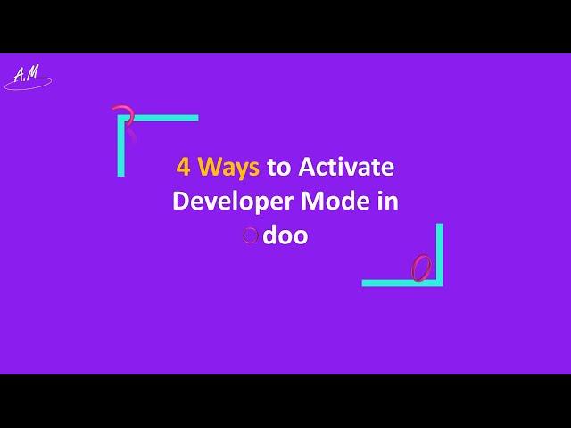 How to activate odoo developer mode