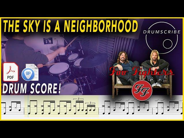 The Sky Is A Neighborhood - Foo Fighters | DRUM SCORE Sheet Music Play-Along | DRUMSCRIBE