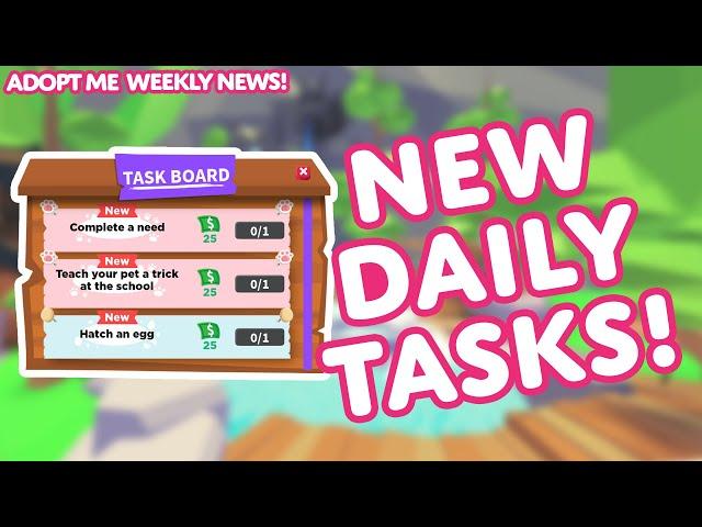  TASK BOARD ANNOUNCED!  Exclusive New Pets & Items in Adopt Me! 