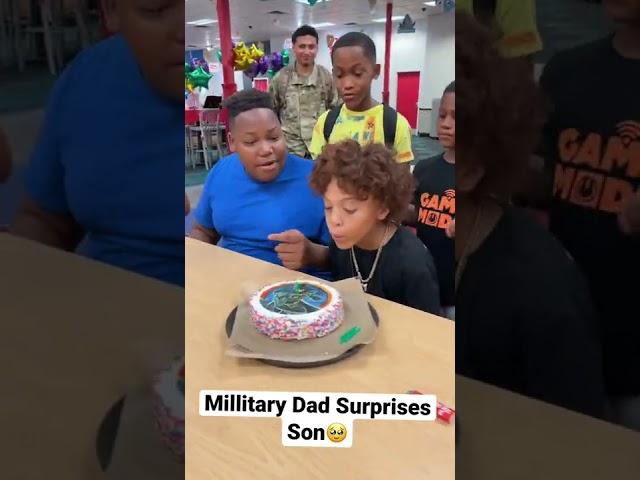 Military Dad Surprises Son At Chucky Cheese  #shorts