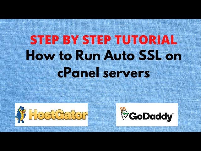 How to run Auto SSL on cPanel hosting server | GoDaddy | Hostgator | Hostpapa