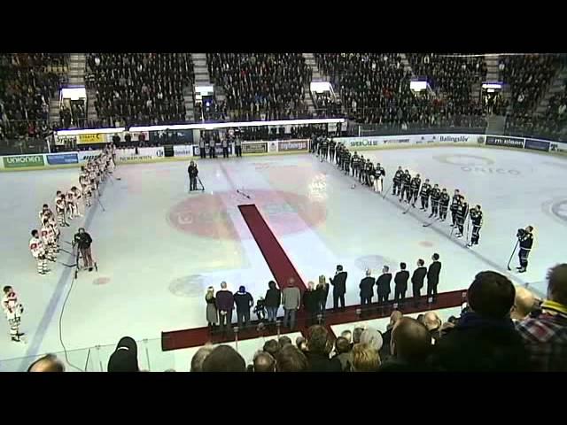 Stefan Livs tröja hissas i Kinnarps Arena / Stefan Livs ceremony in Kinnarps Arena