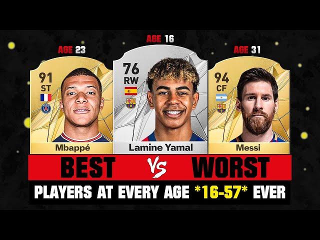 BEST VS WORST Football Players At Every Age 16-57 in FIFA HISTORY!  ft. Lamine, Mbappe, Messi…